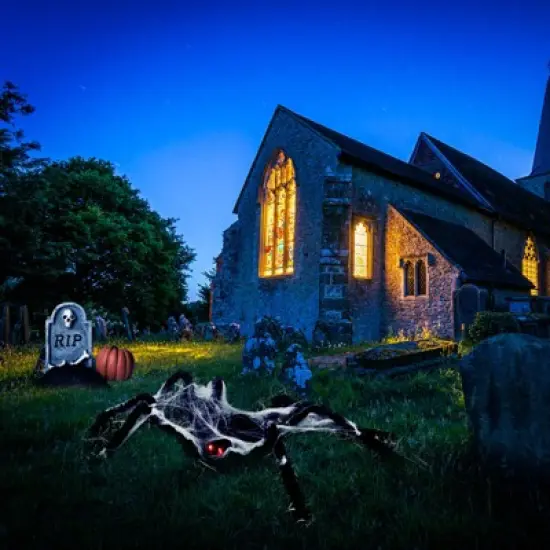 Halloween Decorations Big Spider Black Soft Hairy Scary Spider Fake Large Pops for Halloween Outdoor Yard Party image {3}