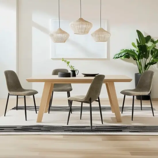 Set of 4 Upholstered Dining Chairs with Metal Legs, Modern Fabric Accent Kitchen Chairs for Dining Room or Small Spaces-Maison Boucle image {12}