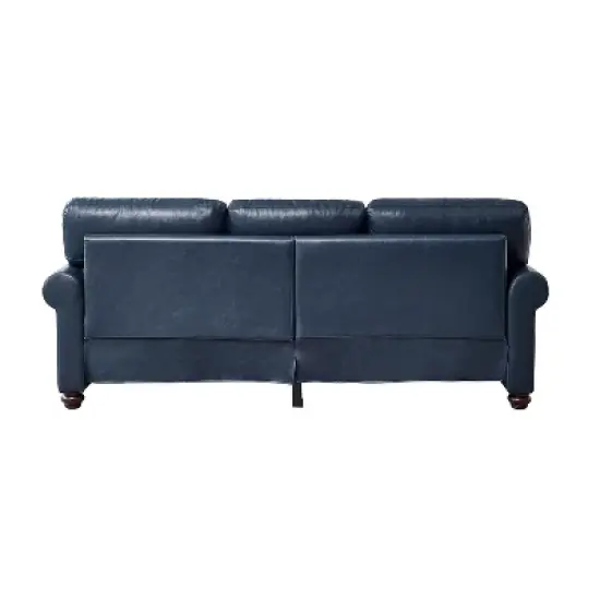 Eulalia Transitional Leather 82"Wide Sofa With Rolled Arms and Solid Wood Legs | ARTFUL LIVING DESIGN image {3}