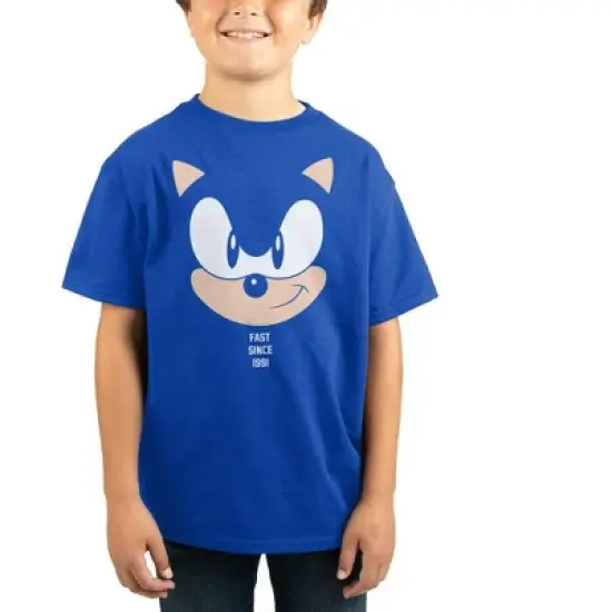 Youth Boys Sonic the Hedgehog Blue Short Sleeve Graphic Tee image {5}