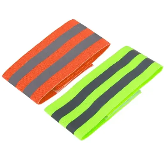 Unique Bargains Wrist Ankle High Visibility Reflective Bands Orange Green 4 Pcs image {5}