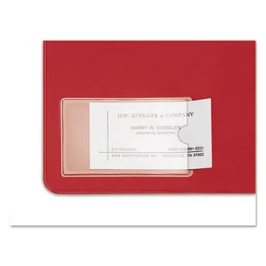 Cardinal Hold It Poly Business Card Pocket, Top Load, Clear, 10/pack, 3.75" X 2.38" image {1}