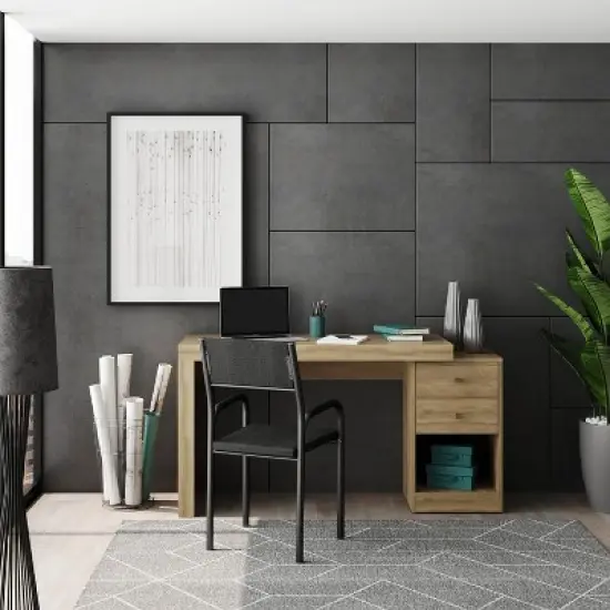 Kumasinova 47.5" Expandable Computer Desk with Drawers,Modern Office Desk with Storage Shelf,Gaming Desk for Home Office&Study image {5}