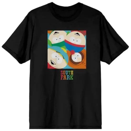 South Park Square Art Crew Neck Short Sleeve Black Men's T-shirt image {2}