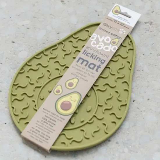 Dexypaws Enrichment Lick Mat: Avocado - Grooved Dog Feeding Pad image {4}