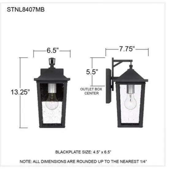 Quoizel Lighting Stoneleigh 1 - Light Sconce in  Mottled Black image {1}