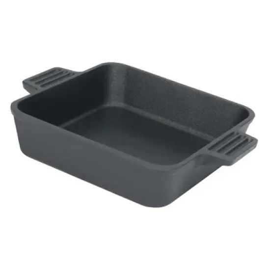 Bayou Classic 7472 8" x 8" x 2" Square Pre-Seasoned Cast Iron Cake Baking Pan, Oven and Broiler Compatible Casserole Bakeware Dish, Black image {1}