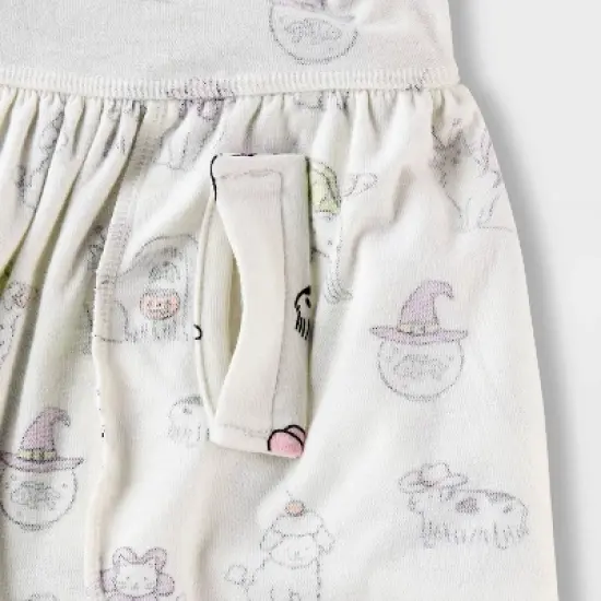 Girls' Adaptive 2pk Short Sleeve Halloween Dress - Cat & Jack&trade; Cream/Lavender image {3}