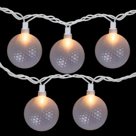 Northlight Golf Ball Patio Light Set - 6' White Wire - 10ct image {2}