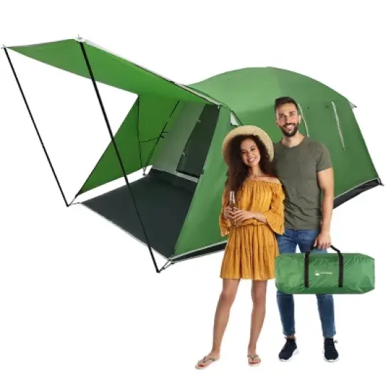Wakeman Outdoors 4 Person Tent with Porch, Green image {13}