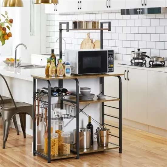 Yaheetech Kitchen Storage Shelves with 10 Hooks image {1}