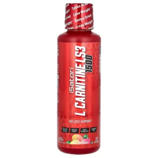Isatori L-Carnitine LS3 1500, Pink Lemonade, 1,500 mg, 16 fl oz (480 ml) image {3}