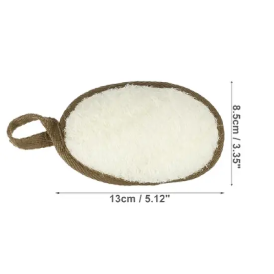 Unique Bargains Bathroom Loofah Pad Brush 5.12"x3.35" White 1 Pc image {3}