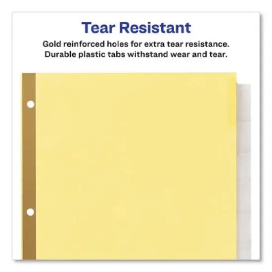 Avery Insertable Big Tab Dividers, 8-Tab, Double-Sided Gold Edge Reinforcing, 11 x 8.5, Buff, Clear Tabs, 1 Set image {5}