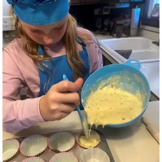 Kids' Baking Set &ndash; Complete Baking Kit with Mixing Bowl, Rolling Pin, Cookie Cutter, Apron, Chef Hat & More &ndash; Available in Pink or Blue image {8}