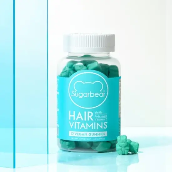 SugarBearHair Vegan Hair Vitamins with Biotin, Vitamin D, Vitamin B-12, Folic Acid, Vitamin A - 60ct image {3}