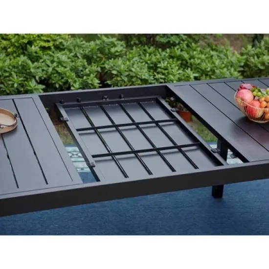 7pc Outdoor Dining Set with Expandable Metal Table - Captiva Designs image {2}