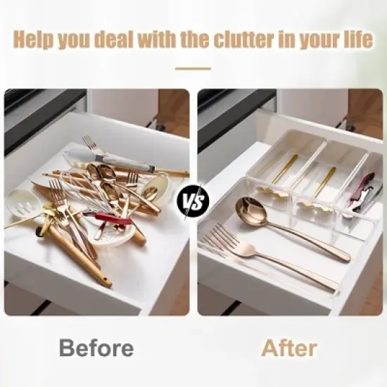 Sorbus Kitchen Drawer Organizer Set - Great Organization Solution for Any Kitchen Drawer - Store Utensils, Silverware, and More image {5}