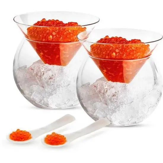 Kook Caviar Chiller Dish and Cocktail Glass, 5 Oz, Set of 2 image {5}