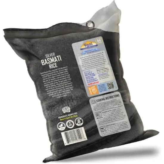 Silver White Basmati Rice Extra Long - 320oz (20lbs) Cloth Bag - Rani Brand Authentic Indian Products image {5}