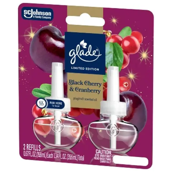 Glade PlugIns Scented Oil Air Freshener Refills - Black Cherry & Cranberry - 1.34 fl oz/2ct image {10}