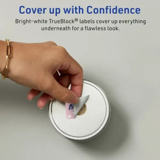 Avery TrueBlock Matte White Paper Labels,  1" x 1-1/2" Rectangle image {2}