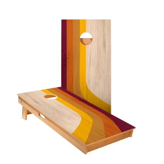 Skips Garage Swashed Stripes Cornhole Boards - ACA Star Series image {1}