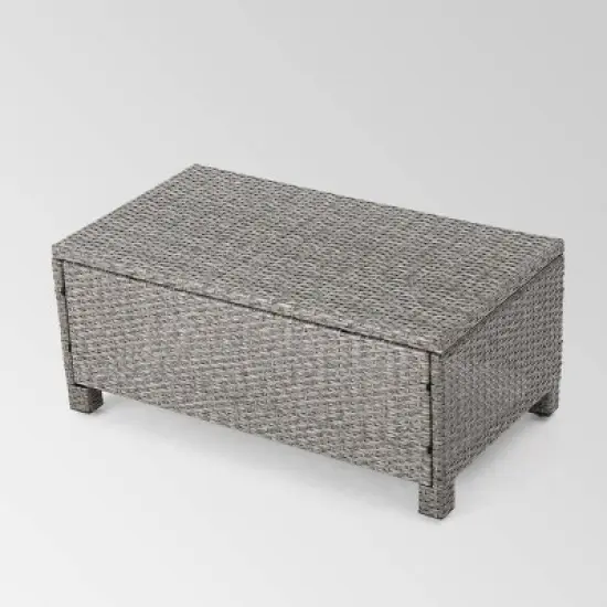 Puerta 8pc Wicker Chat Set - Black/Gray - Christopher Knight Home image {3}