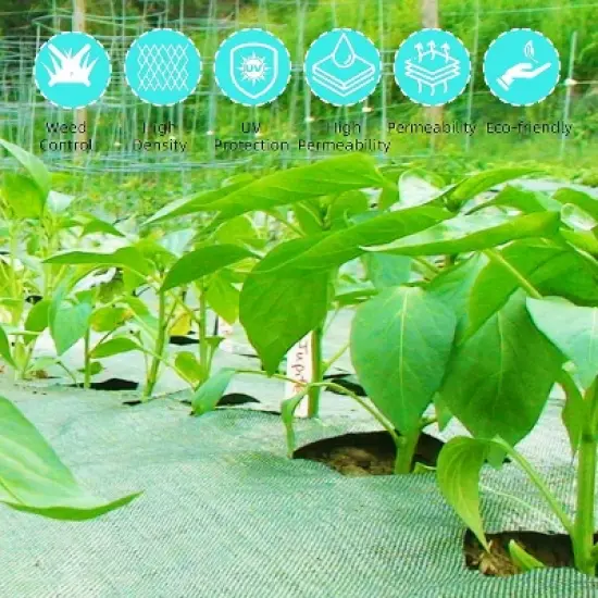 6.5Ft x 330Ft Heavy Duty Weed Barrier Fabric, Professional Grade Landscape Fabric, Weed Block Gardening Mat for Outdoor Plant Bed, Erosion Control image {5}