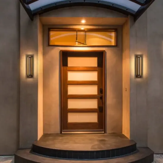 Rennnsan Brilore 17"H Hardwired Rectangle Modern LED Dimmable Outdoor Wall Sconce in Black image {5}