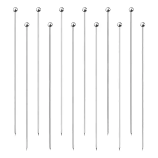 Unique Bargains Stainless Steel Drink Appetizer Bead Head Cocktail Picks 8.2" image {5}