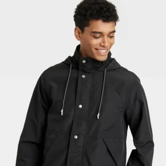 Men's Elevated Rain Coat - Goodfellow & Co&trade; Black image {3}