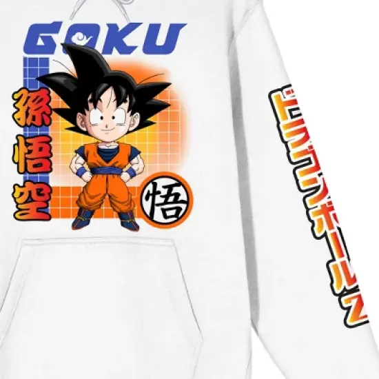 Dragon Ball Z Goku Chibi Character Art Adult White Graphic Hoodie image {2}