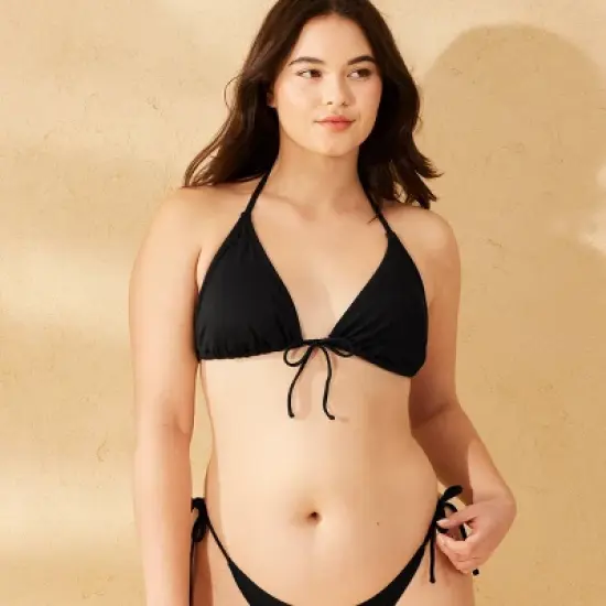 Women's Ribbed Textured Bow Front Triangle Bikini Top - Wild Fable&trade; image {3}