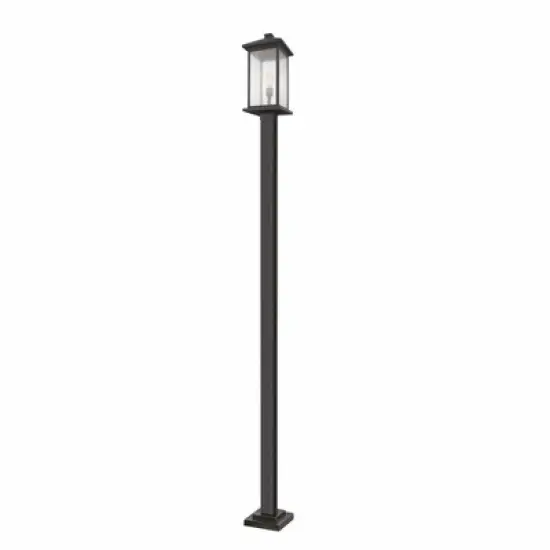 Portland 117" Outdoor Lantern - Dimmable Aluminum Post Light, 1 Bulb, Wet Rated, Black image {3}