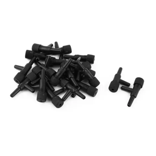 Unique Bargains Water Plastic Aquarium Fish Tank 2-Way Air Flow Valve Connector Black 20 Pcs image {2}