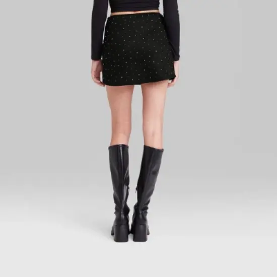 Women's High-Rise Bodycon Mini Skort - Wild Fable&trade; Black image {2}