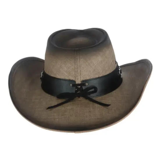 Kenny K Men's Vegan Leather Western Hat with Conchos image {2}