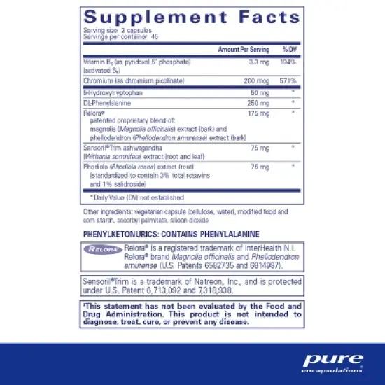 Pure Encapsulations CarbCrave Complex - with Sensoril Trim to Help Moderate Carbohydrate Intake and Lessen Appetite - 90 Capsules image {1}