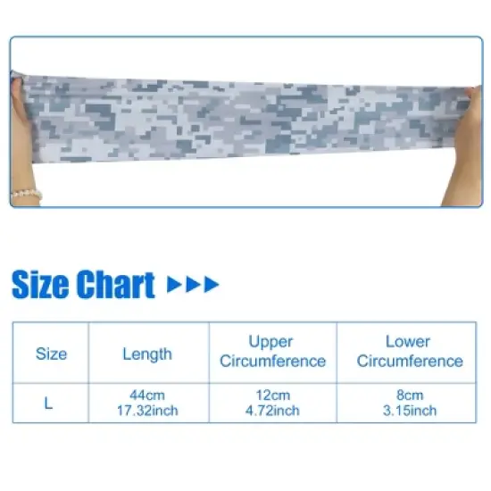 Unique Bargains Basketball Sports Camouflage Cooling Arm Elbow Compression Sleeve Gray White 1 Pair image {3}