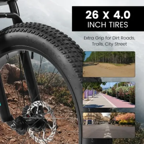 INFURNIC Bicycles 26 Inch Full Suspension Mountain Bike with Shimano 21 Speeds and Fat Tires for Men, Black, 78"*27"*41.5" image {3}