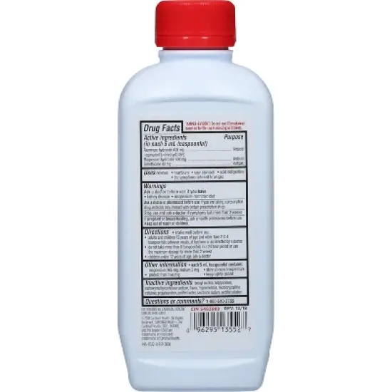 Leader Antacid Maximum Strength Liquid, Cherry Flavor, 12 oz &ndash; Fast Relief of Heartburn, Indigestion & Upset Stomach image {3}