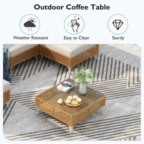 Whisen 8-Piece Patio Furniture Set with 43" Fire Pit Table, Outdoor Conversation Set & Propane Fire Pit image {4}