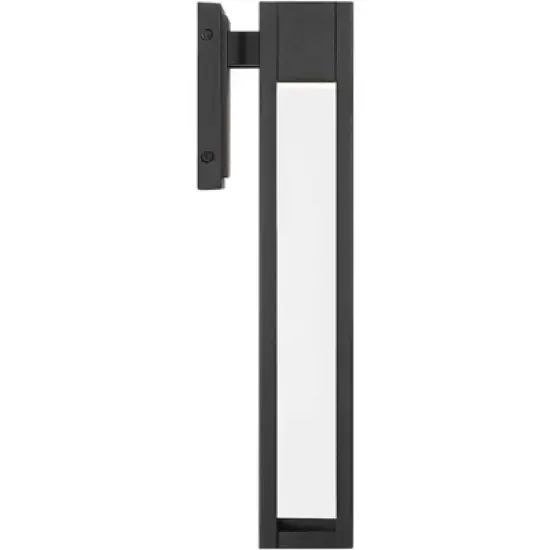 John Timberland Austin 16" High Modern Outdoor Wall Light Fixture Mount Porch House LED Bulb Weatherproof Sand Black finish Aluminum Glass Shade image {7}