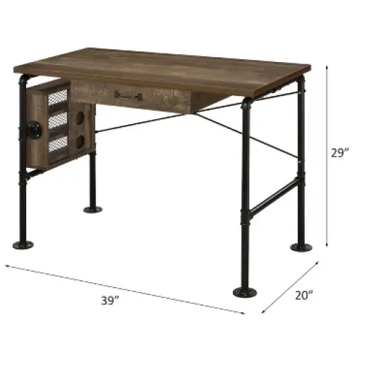 PAGED Gaming Desk Rectangular Home Office Desk with 1 Storage Drawer for Living Room, Left Facing Storage with 3 Tier Shelf image {4}