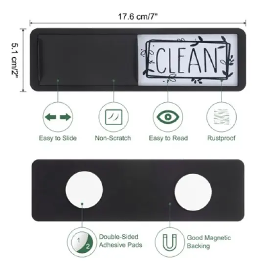 Unique Bargains Kitchen Hotel Indicator Clean Dirty Sign Rectangle Dishwasher Magnet image {1}