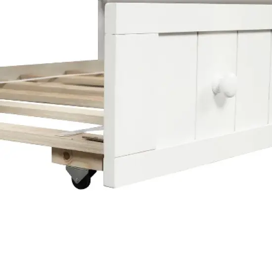 Twin Wooden Daybed with Trundle Bed-ModernLuxe image {8}