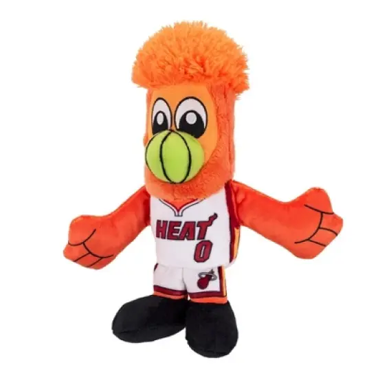 Bleacher Creatures Miami Heat Burnie 8" Mascot Kuricha Plush (Association Jersey White Uniform) image {2}