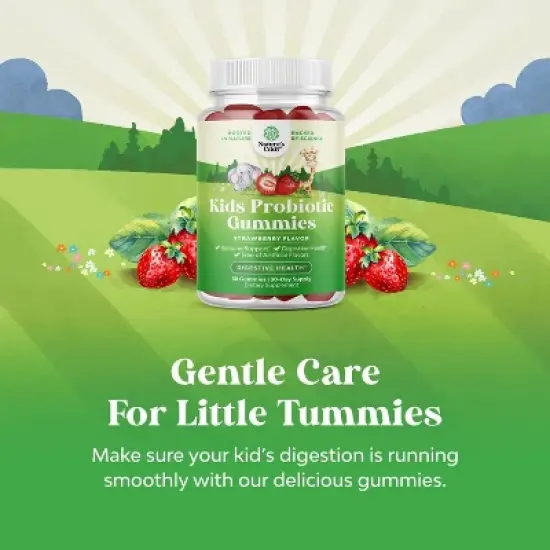 Immune Booster Kids Probiotic Gummies, Bacillus Subtilis Probiotic for Kids, Constipation Relief & Digestive Health, Nature's Craft, 30ct image {1}