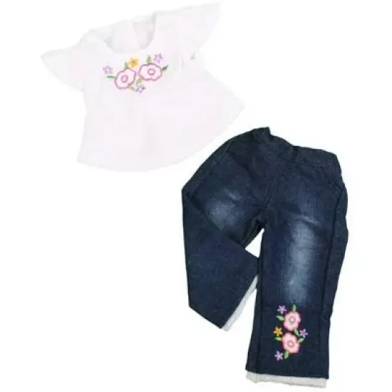 Dress Along Dolly Casual T-shirt & Jeans Outfit for American Girl Doll image {1}